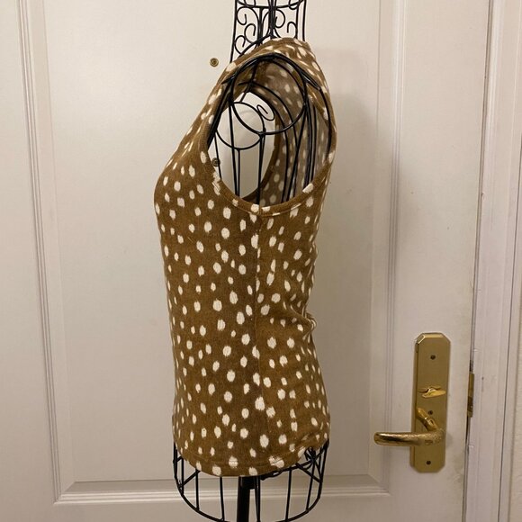 Vintage Iceberg Tan and Cream Doe Animal Print Cardigan Shell Set Size X-Small - Picture 6 of 8